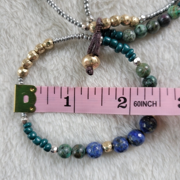 ✨️HP✨️J.Jill | Pretty Boho Blue/Green Beaded Stretch Bracelet Set (3pc) - Picture 10 of 10